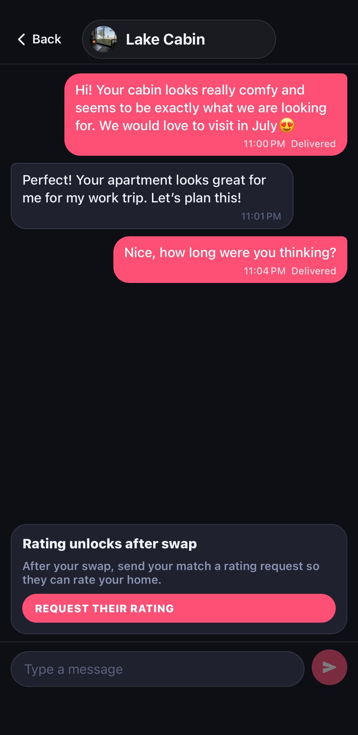 Chat and confirmation
